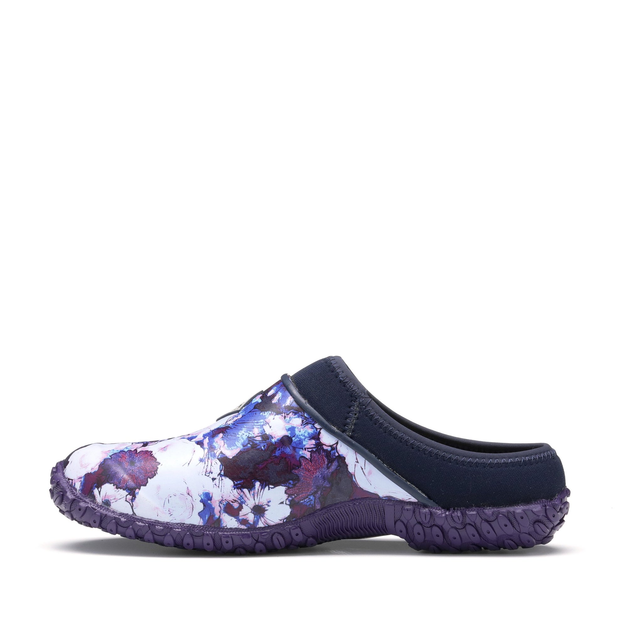 Muckster II Navy Floral Rubber Clogs