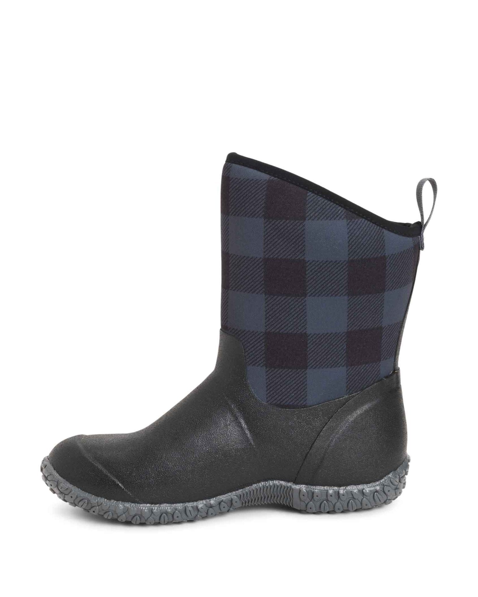 Muckster II Mid Cozy Fleece Gumboots Plaid 7 | Wellies Online