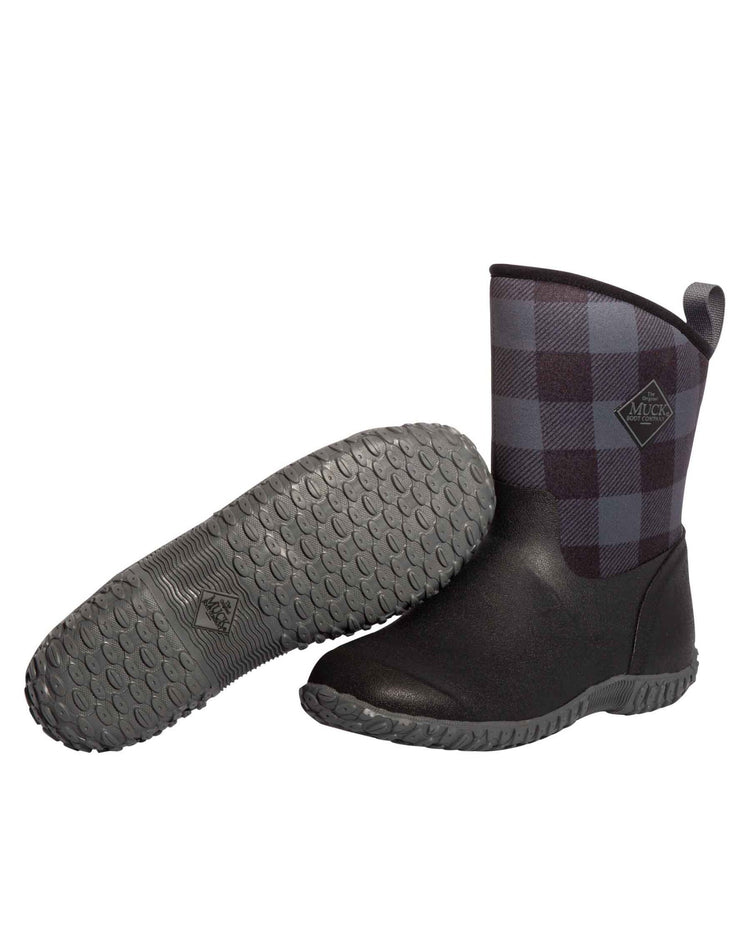 Muckster II Mid Cozy Fleece Gumboots Plaid 12 | Wellies Online