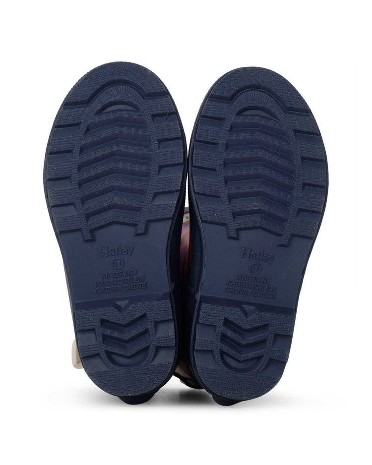 Navy Stripe Matte Gumboots 4 | Wellies Online