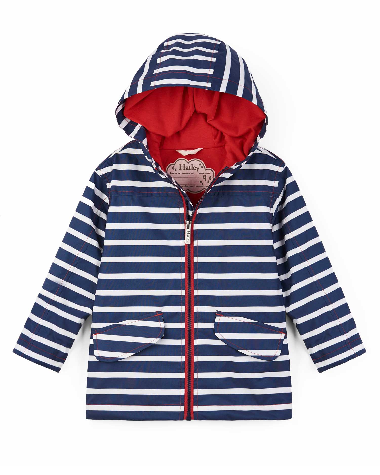 Navy Stripes Microfiber Rain Jacket