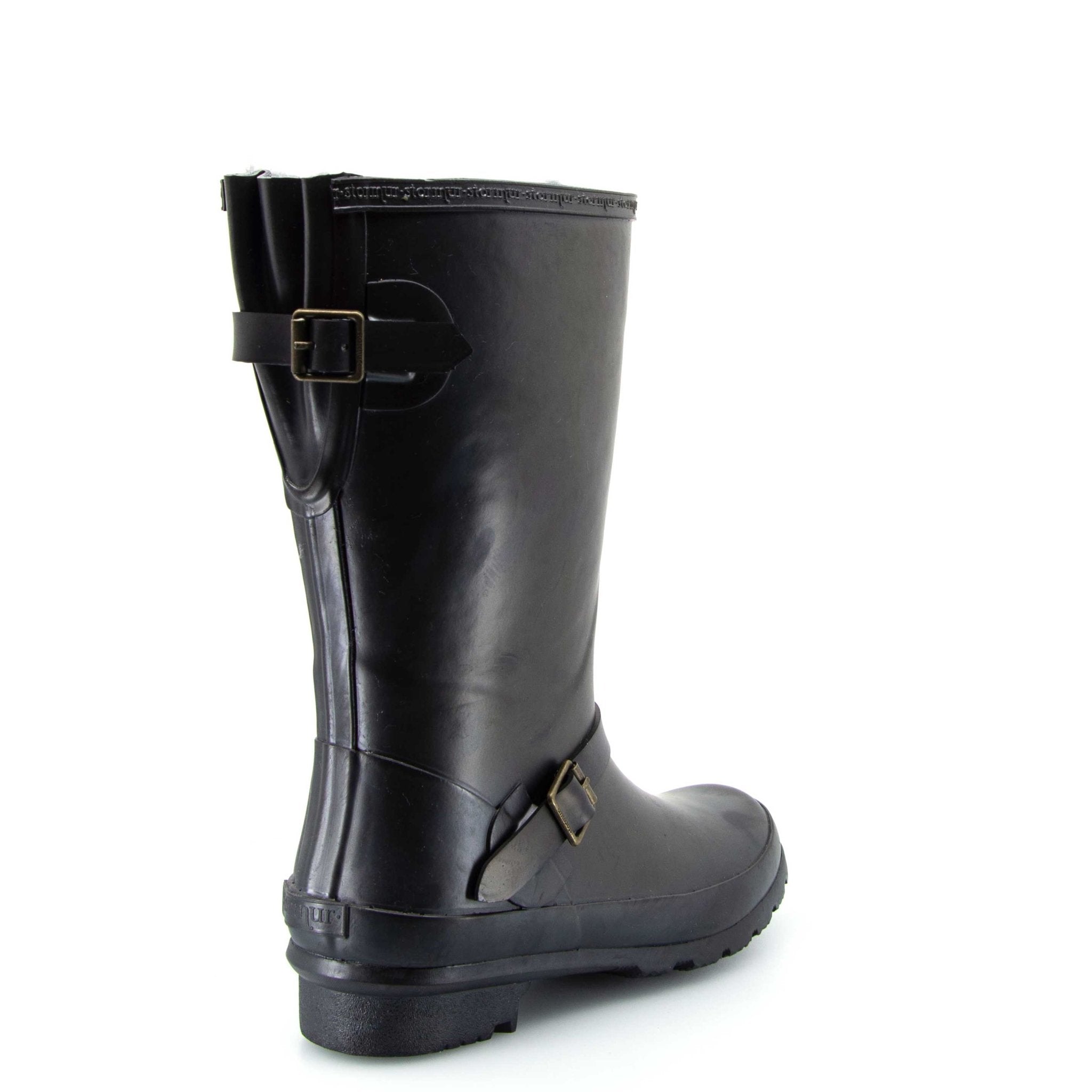 Original Fleeced II Mid Gumboots Black 5 | Wellies Online