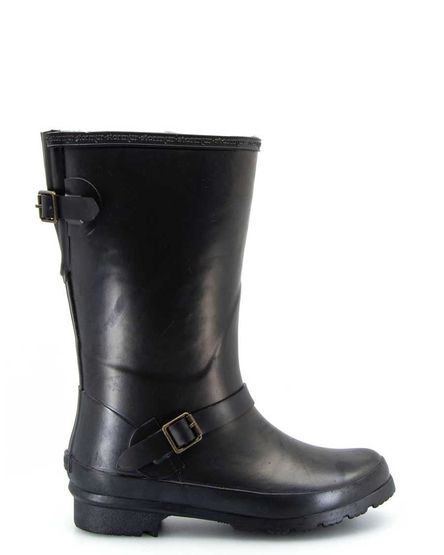 Original Fleeced II Mid Gumboots Black 1 | Wellies Online
