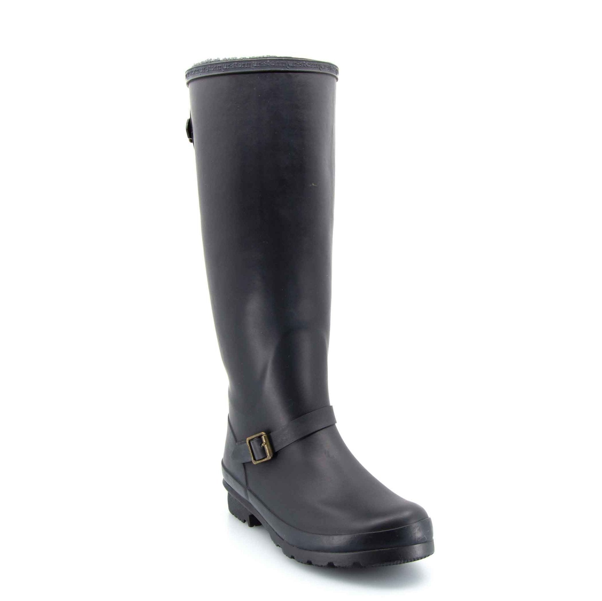 Original Fleeced Tall Gumboots Rustic Black 6 | Wellies Online