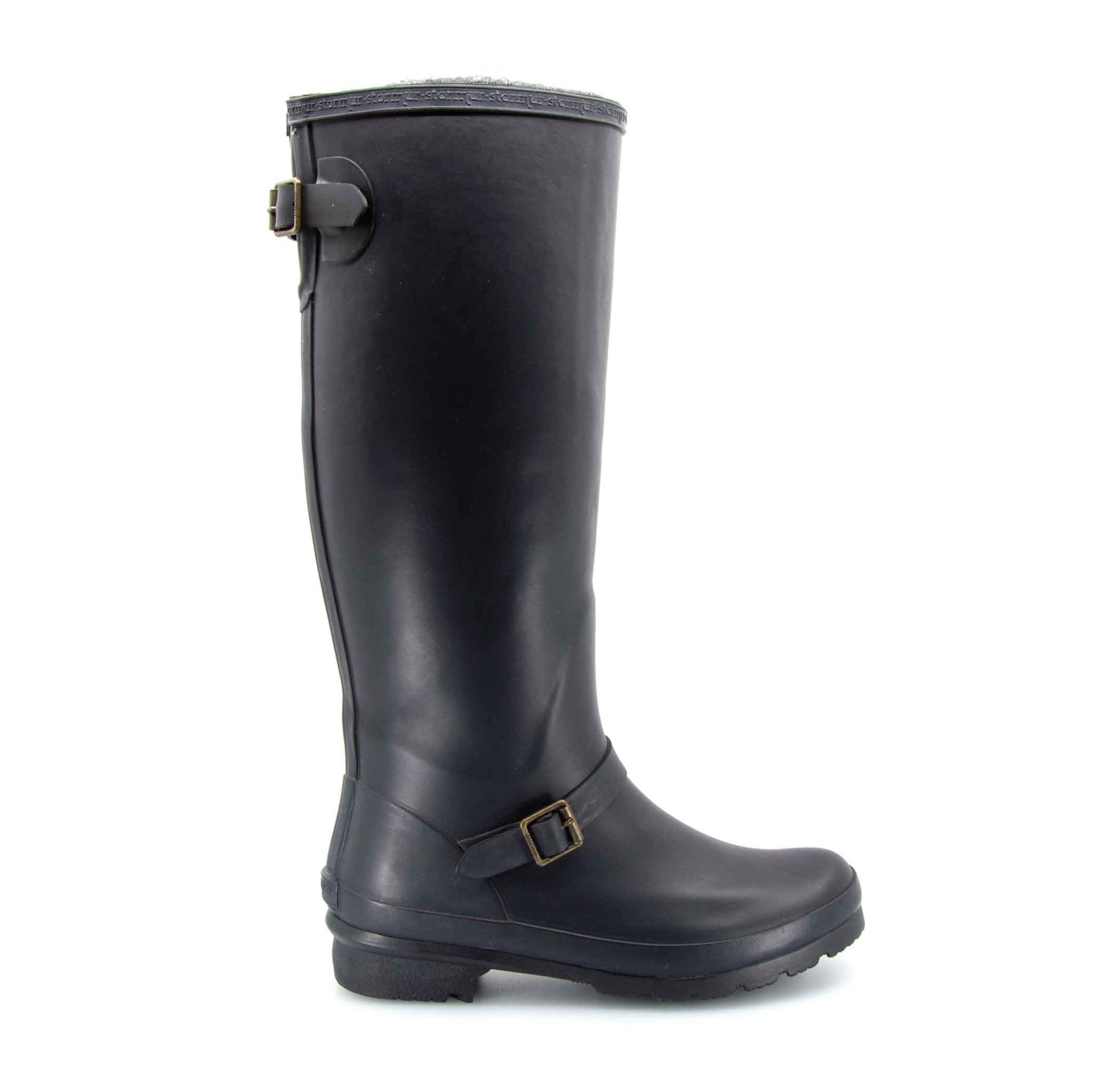 Original Fleeced Tall Gumboots Rustic Black 2 | Wellies Online