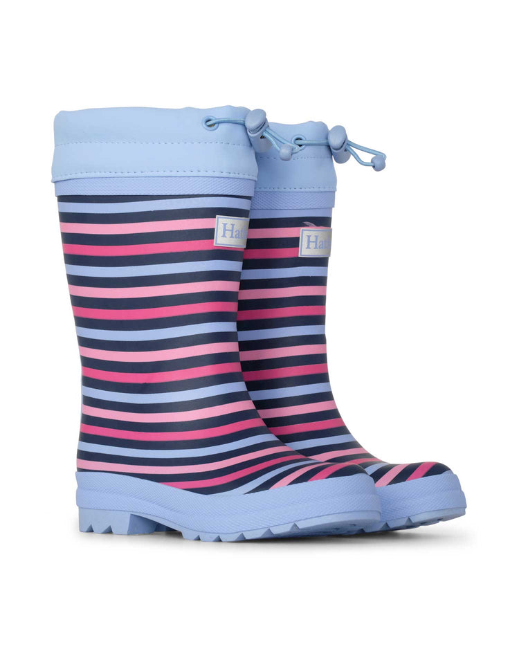Rainbow Stripe Sherpa Lined Gumboots 2 | Wellies Online