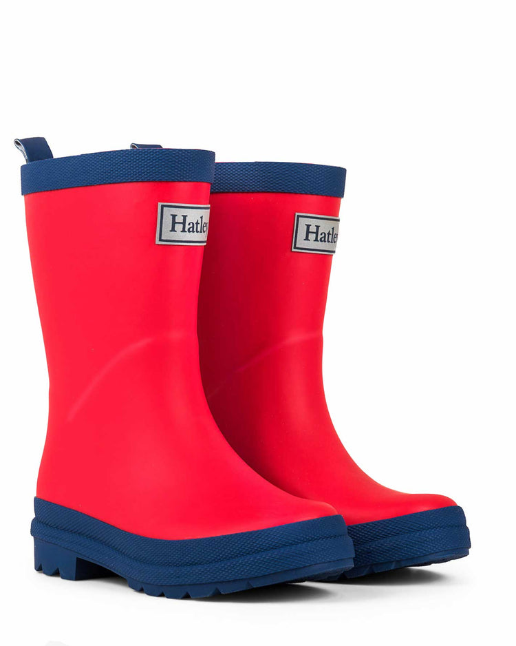 Red & Navy Matte Gumboots 2 | Wellies Online