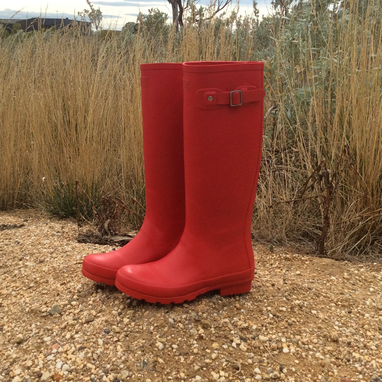 Red Tall Wellies