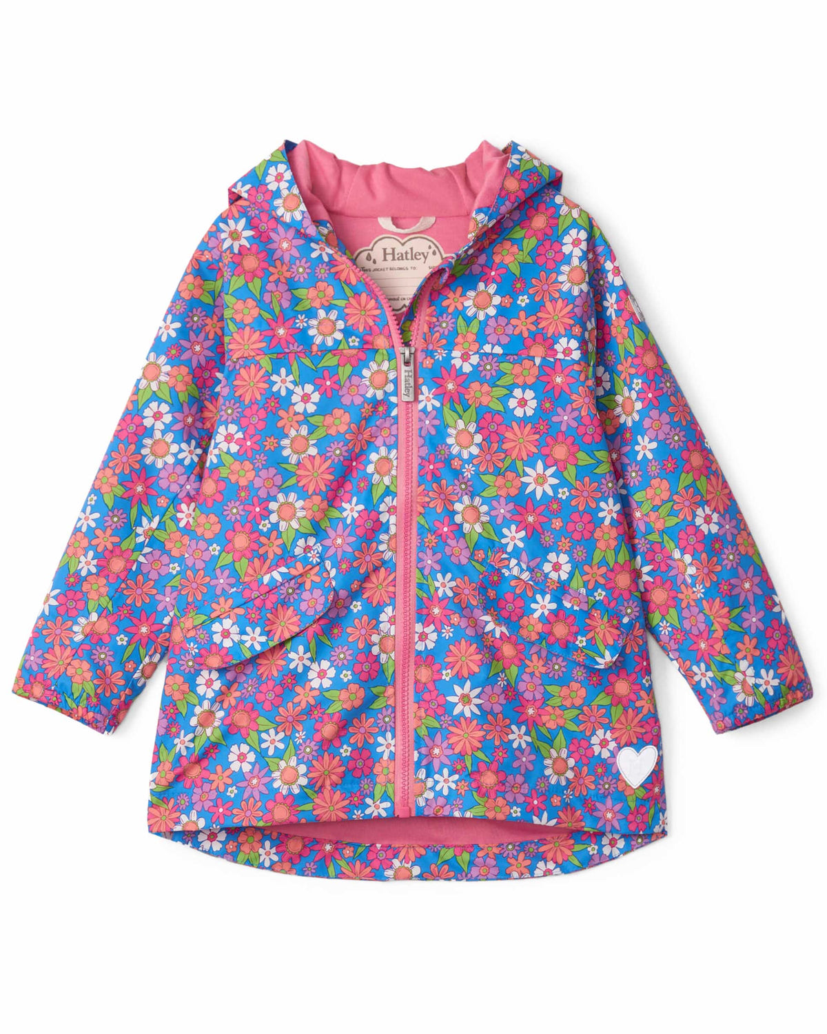 Retro Floral Microfiber Rain Jacket