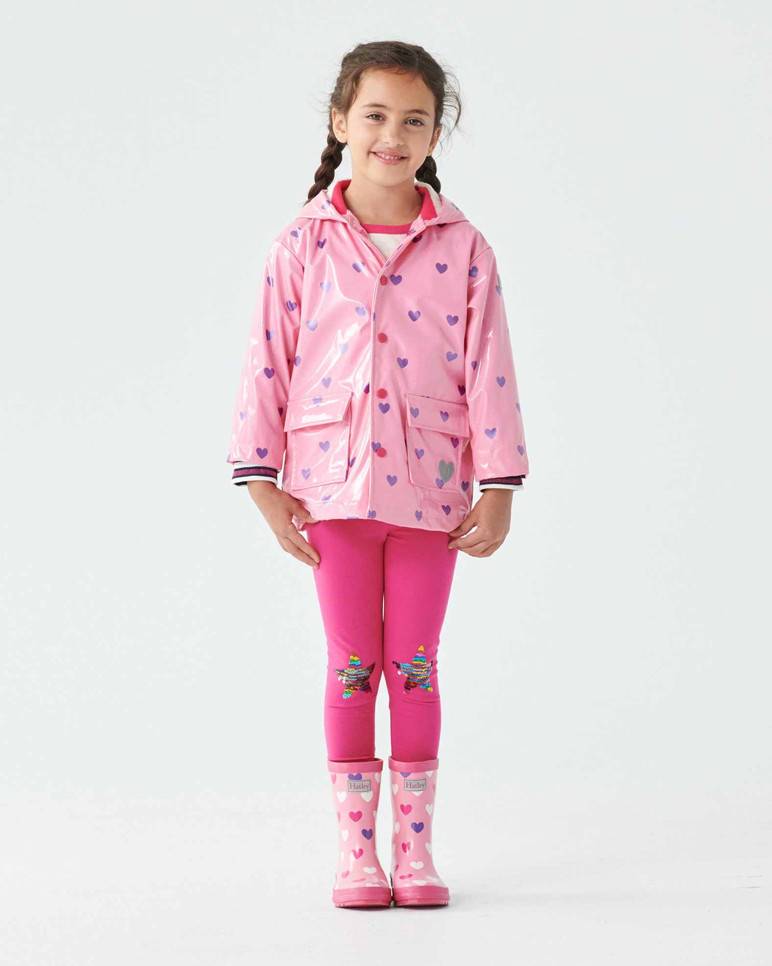 Scattered Hearts Shiny Gumboots 3 | Wellies Online