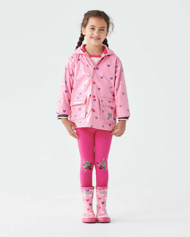 Scattered Hearts Shiny Gumboots 3 | Wellies Online