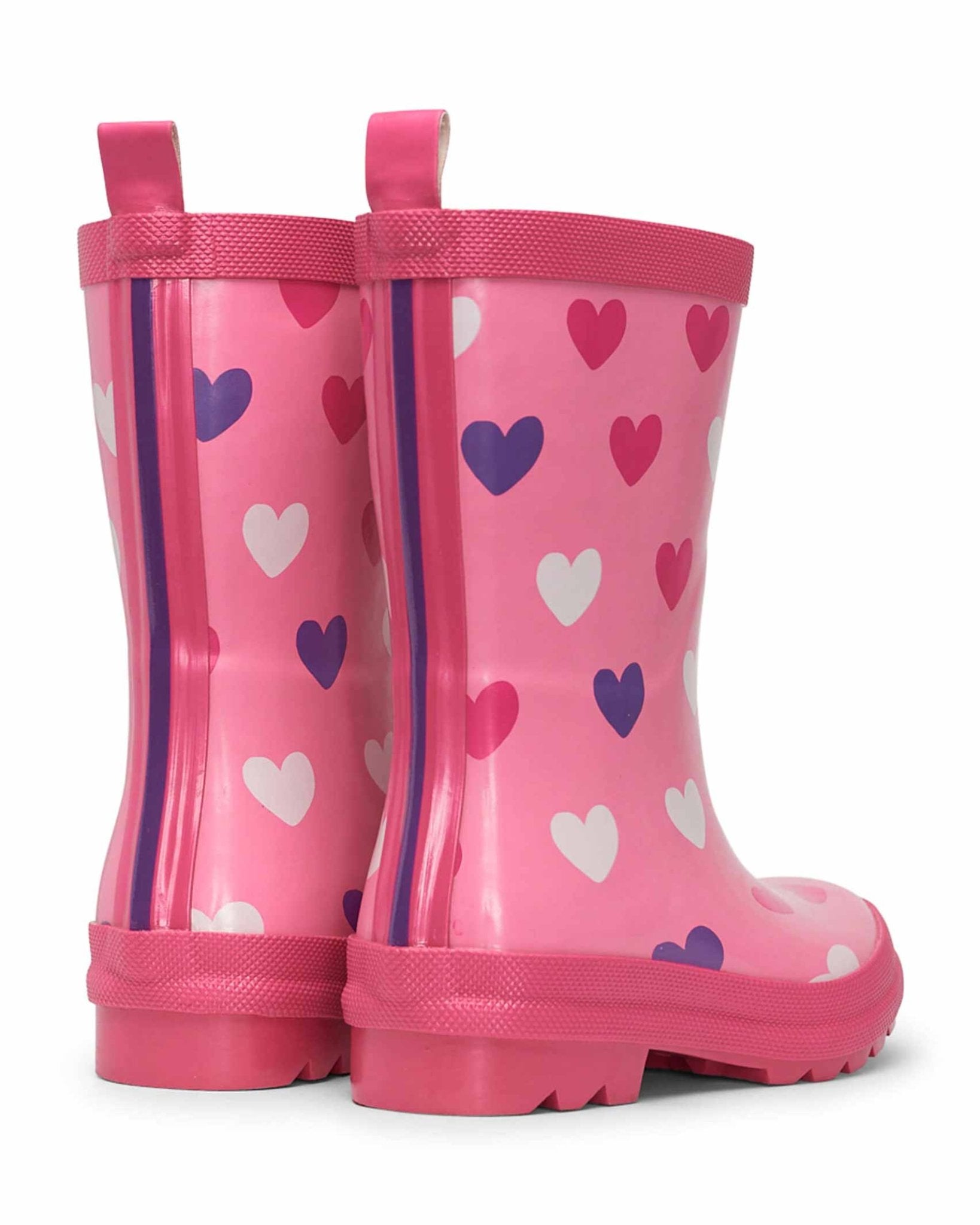 Scattered Hearts Shiny Gumboots 4 | Wellies Online