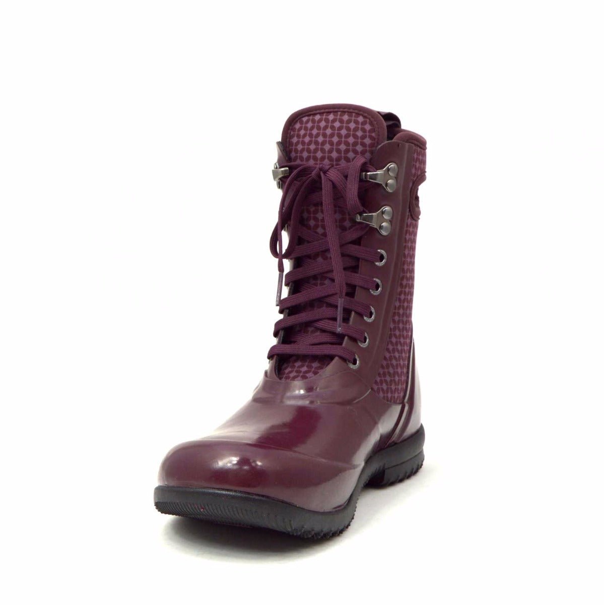 Sidney Cravat Burgundy Lace Up Gumboots 10 | Wellies Online