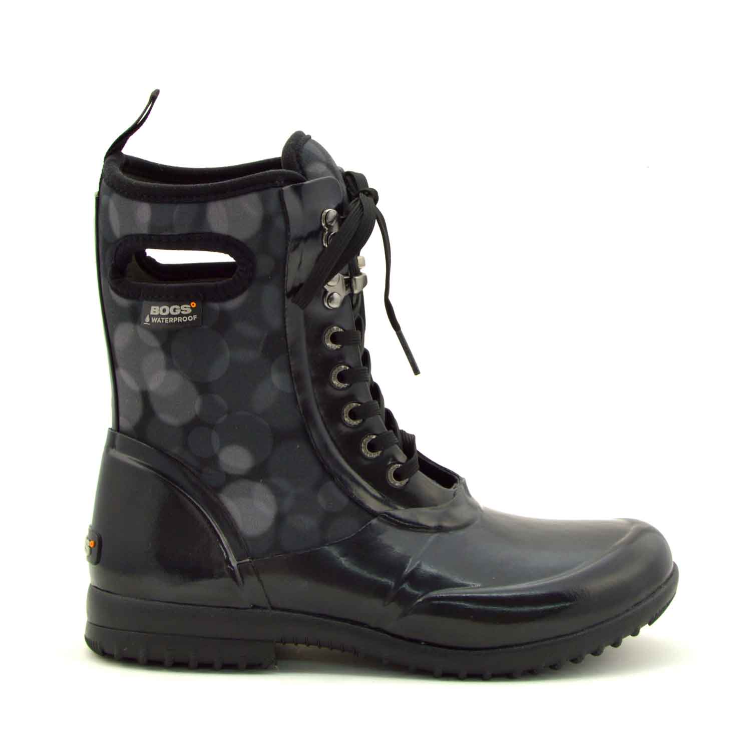 Sidney Rain Black Lace Up Gumboots 2 | Wellies Online