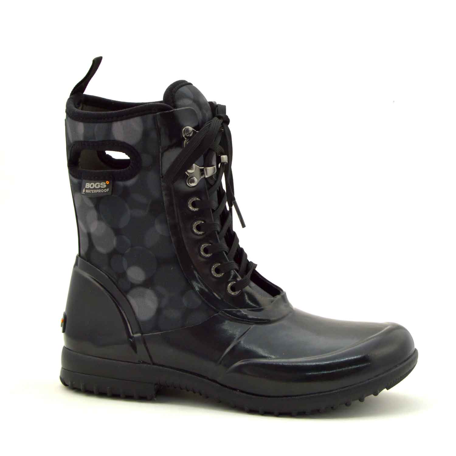Sidney Rain Black Lace Up Gumboots 3 | Wellies Online