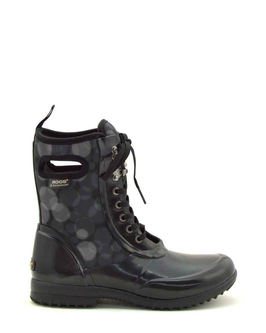 Sidney Rain Black Lace Up Gumboots 1 | Wellies Online