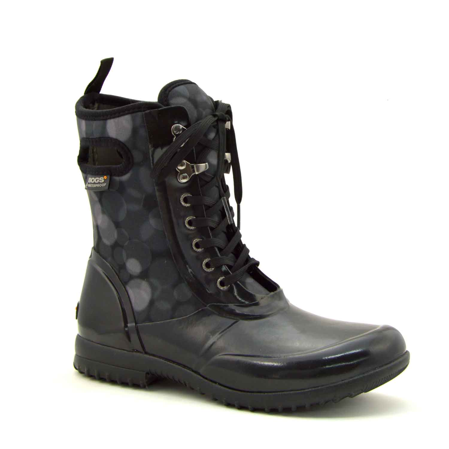 Sidney Rain Black Lace Up Gumboots 4 | Wellies Online