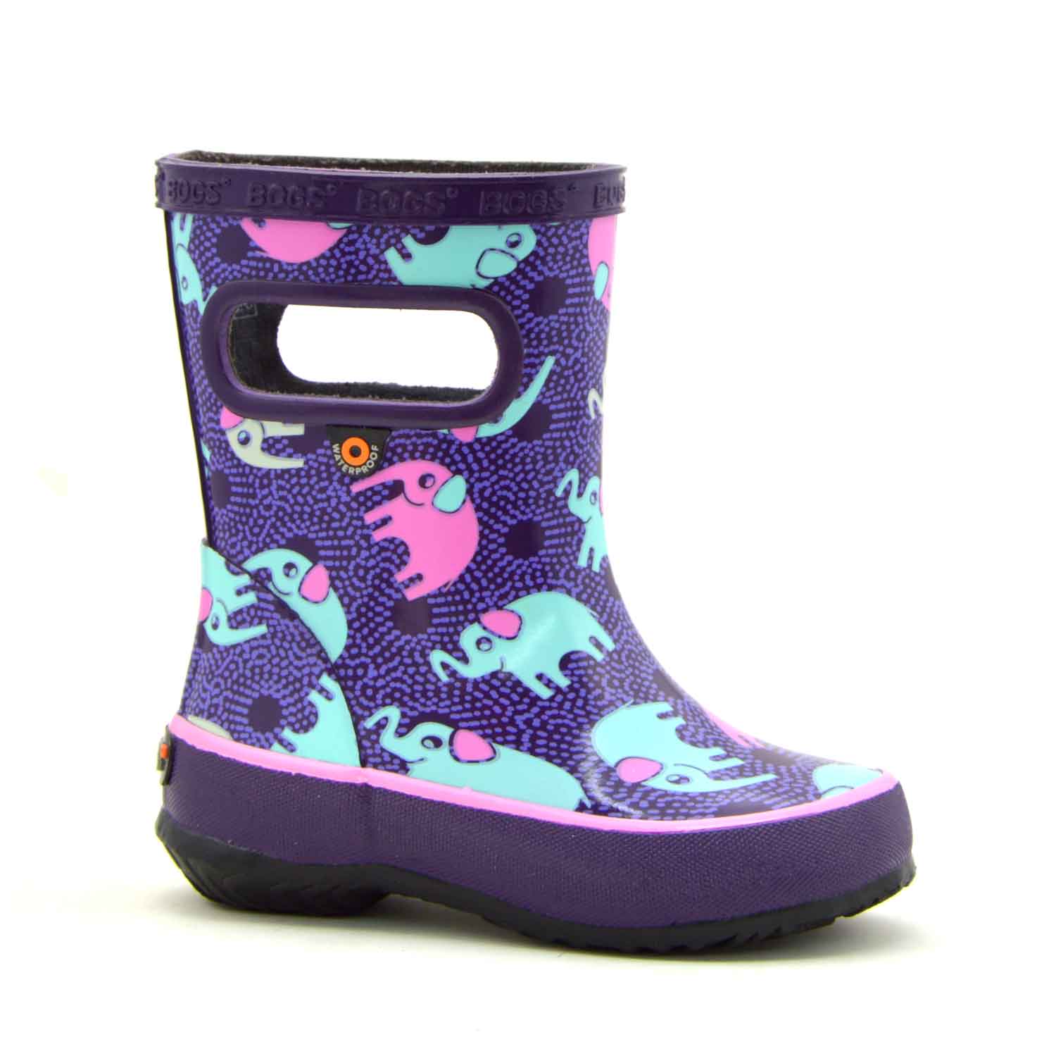 Skipper Elephant Purple Kids Gumboots 3 | Wellies Online