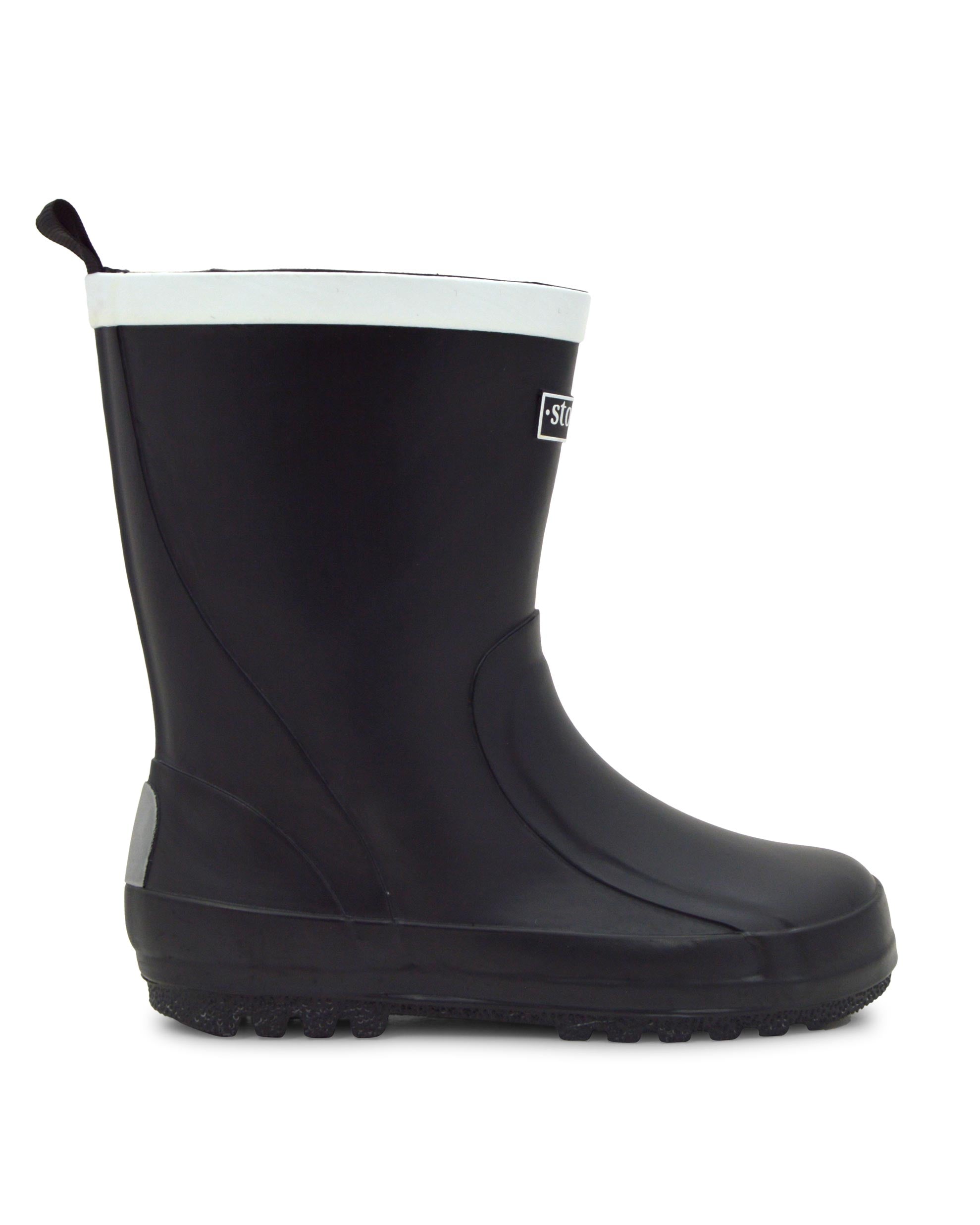 Splasher Black Kids Gumboots • By Stormur • Wellies Online