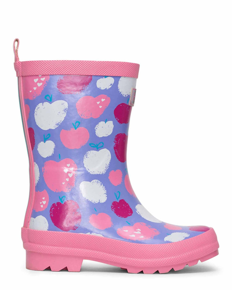 Stamped Apples Shiny Gumboots 1 | Wellies Online