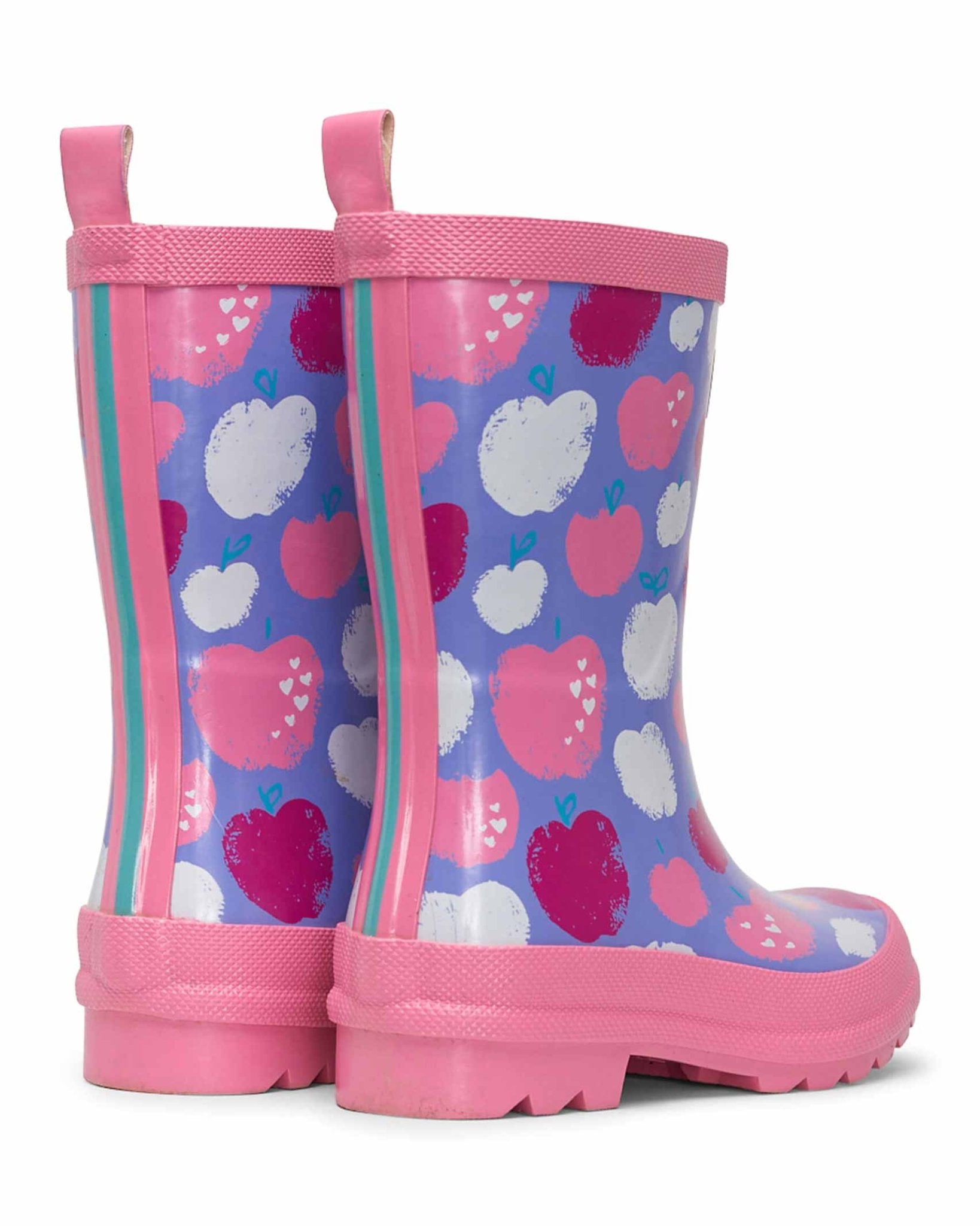 Stamped Apples Shiny Gumboots 4 | Wellies Online