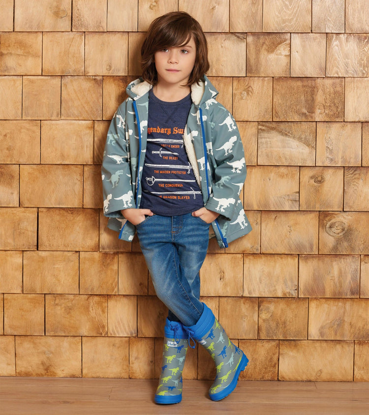 T - Rex Sherpa Lined Colour Changing Splash Jacket 4 | Wellies Online