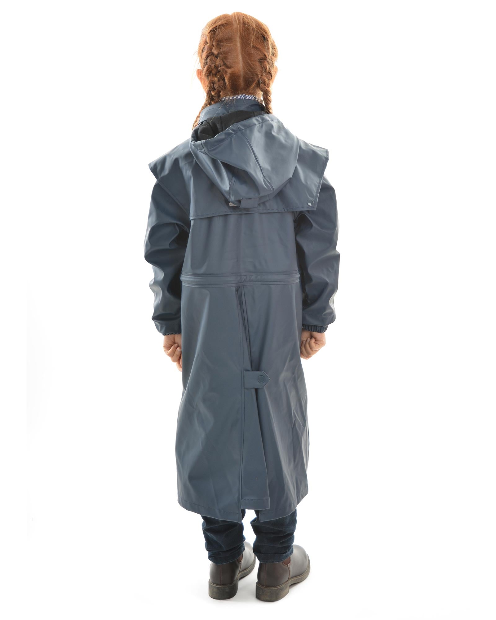 Kids Navy Pioneer Long Raincoat