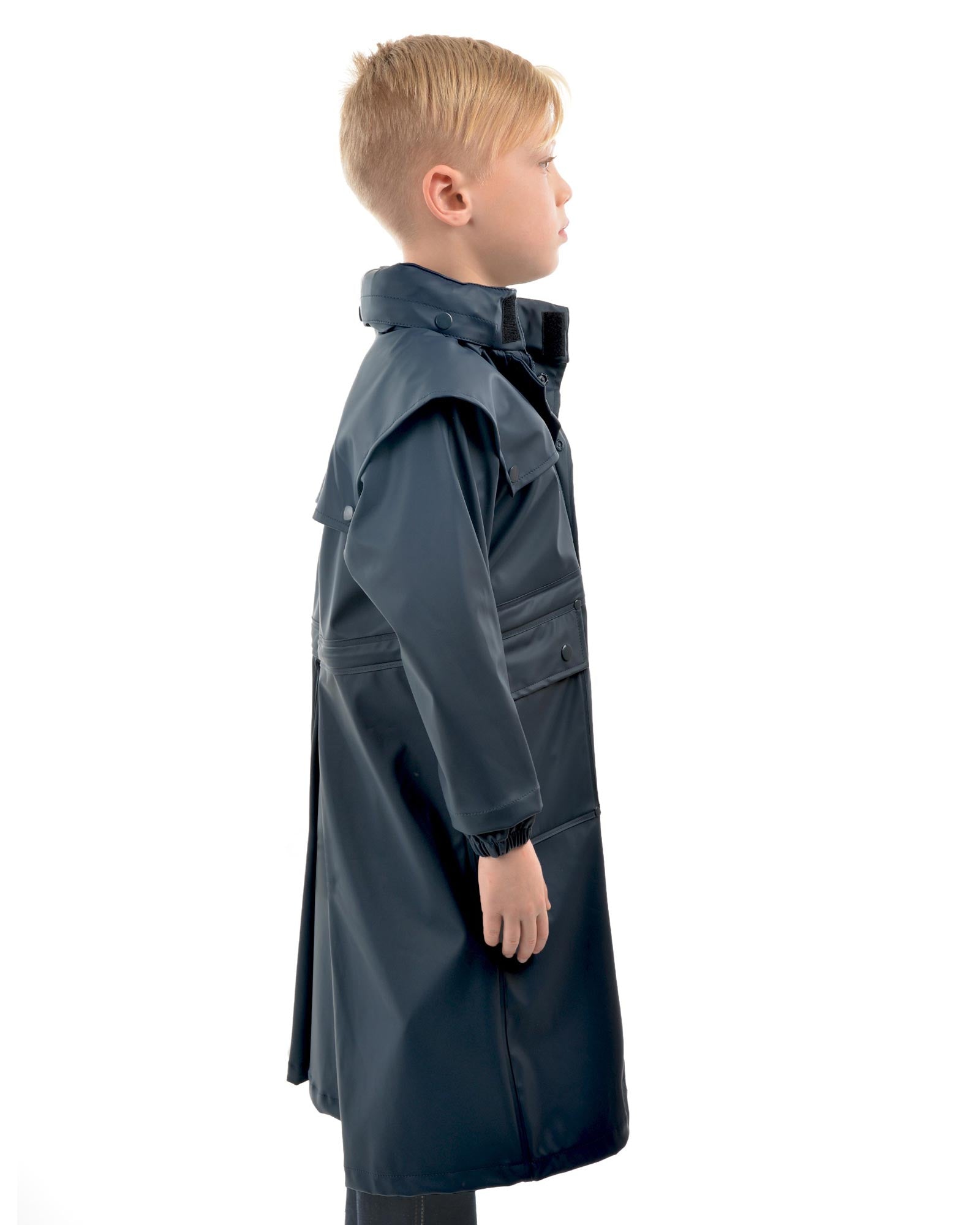 Kids Navy Pioneer Long Raincoat