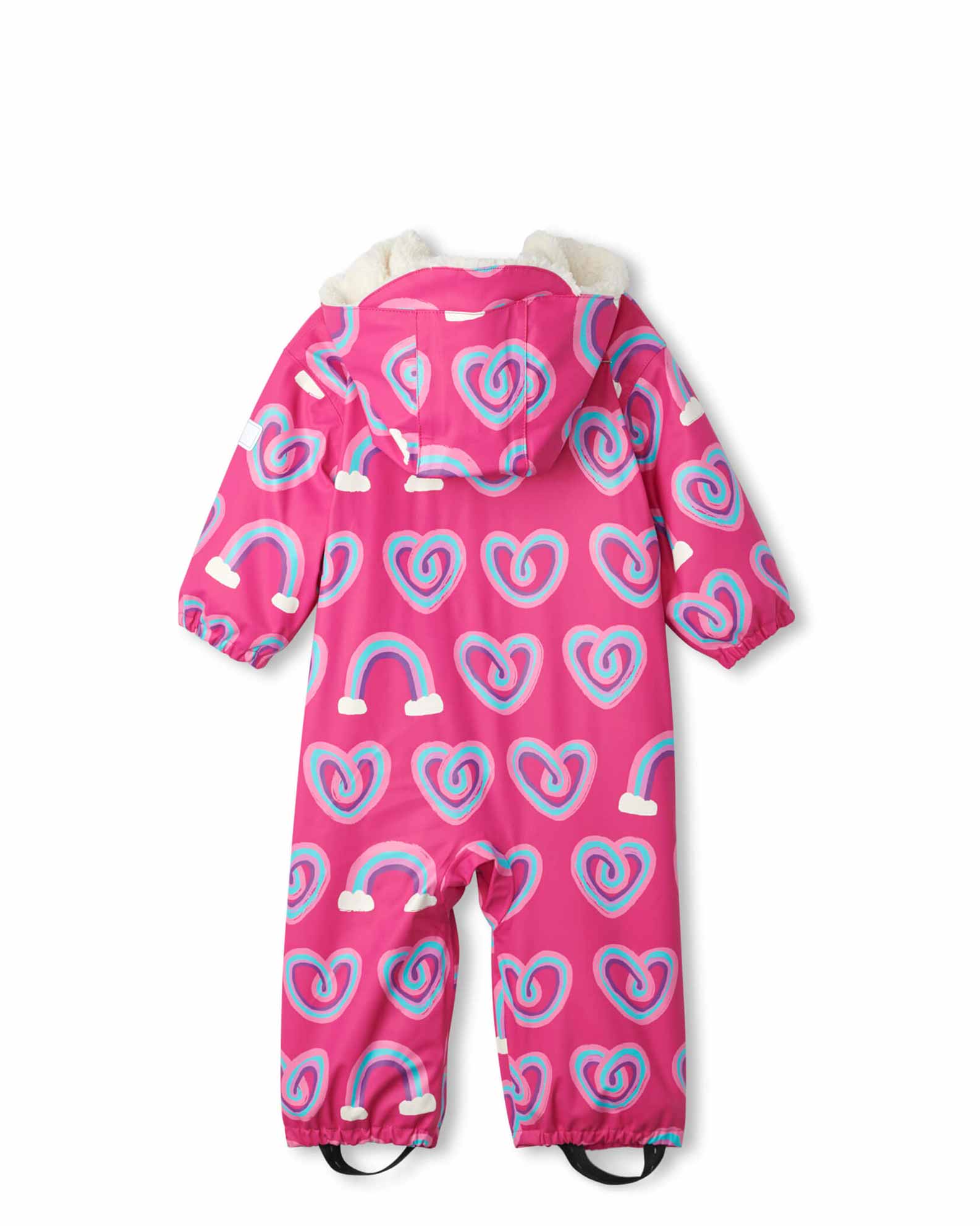 Twisty Rainbow Hearts Sherpa Lined Baby Bundler 2 | Wellies Online