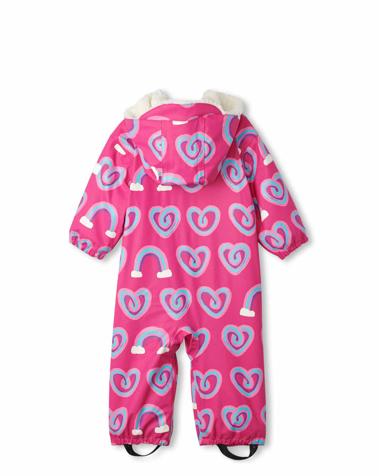 Twisty Rainbow Hearts Sherpa Lined Baby Bundler 2 | Wellies Online