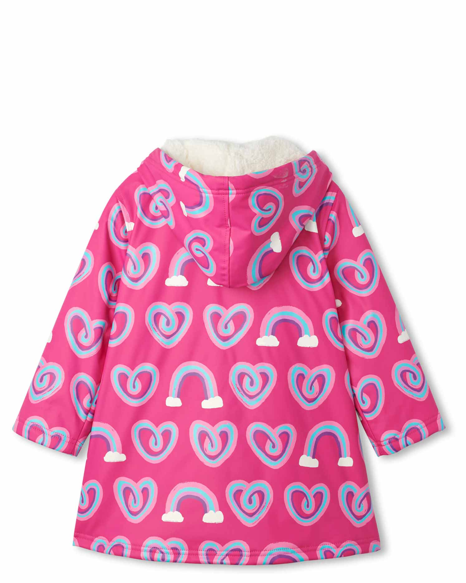Twisty Rainbow Hearts Sherpa Lined Splash Jacket 4 | Wellies Online