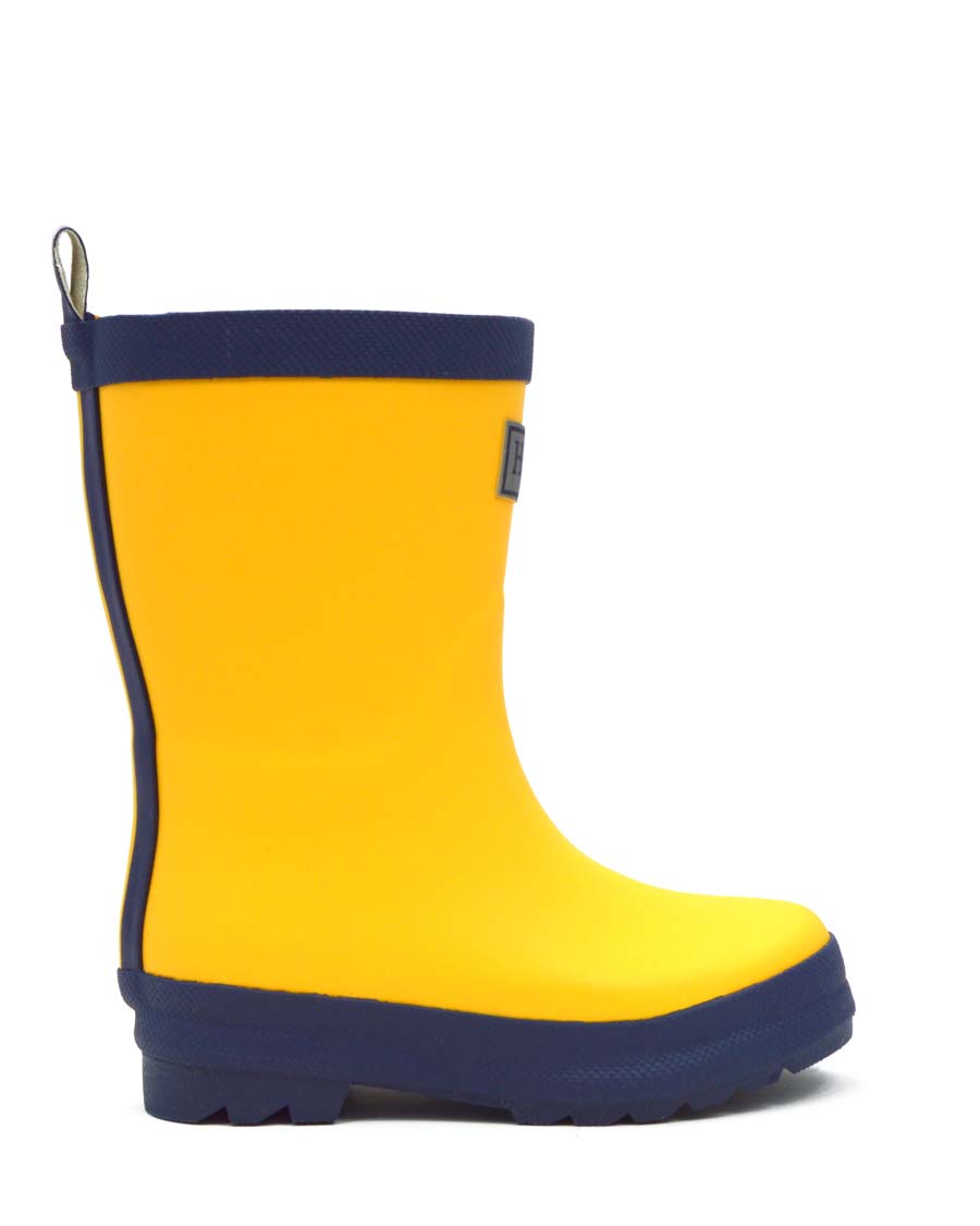 Yellow & Navy Matte Kids Gumboots